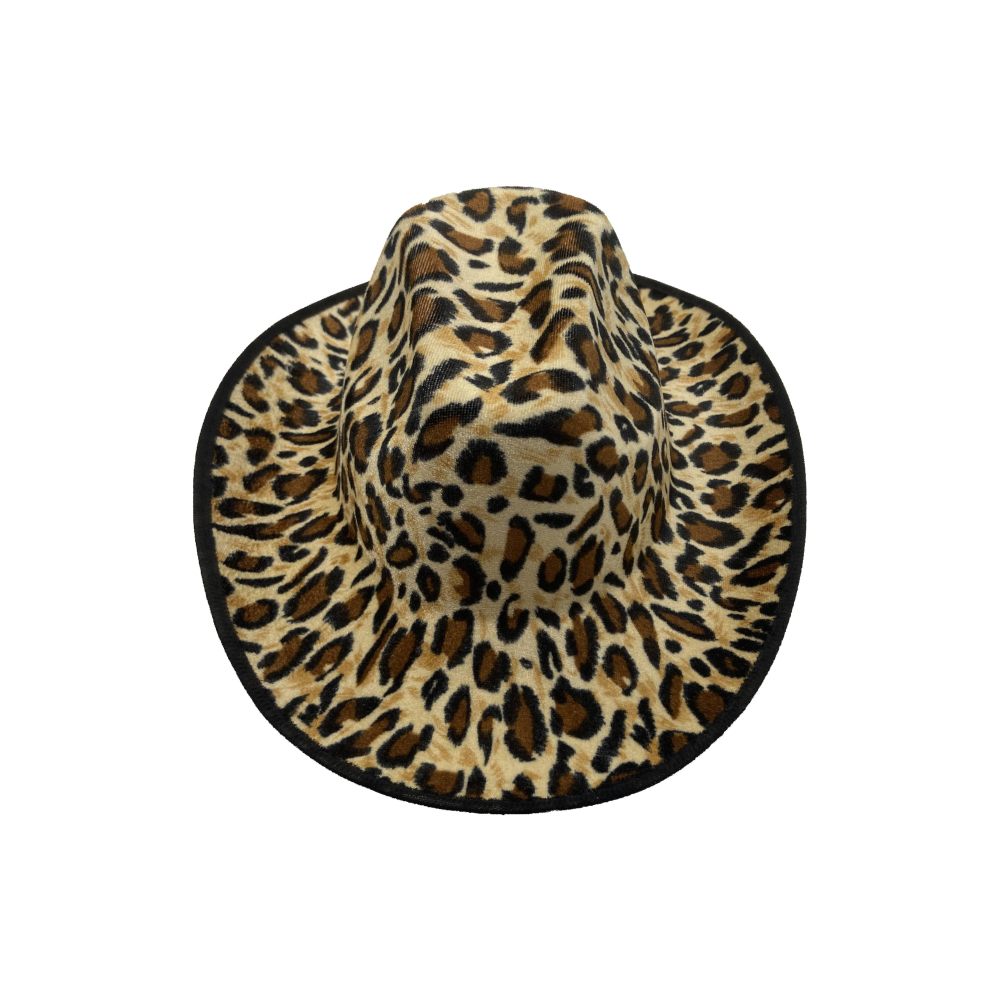 Zac's Alter Ego - Leopard Print Cowboy Hat Kostüm Hut - Weiß/Schwarz